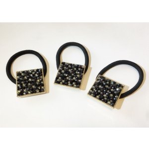 画像3: ブラック系スワロフスキーヘアゴム