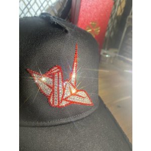 画像4: 折り鶴　クリスタル・レッド　ダメージキャップ　フリーサイズ