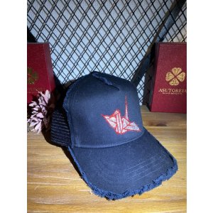 画像3: 折り鶴　クリスタル・レッド　ダメージキャップ　フリーサイズ