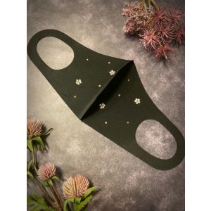 画像3: 花柄スワロフスキーデコマスク　ウレタン素材