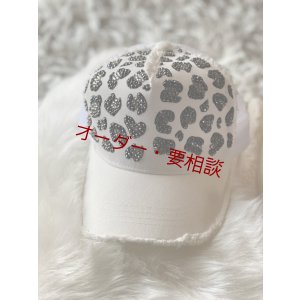 画像3: ヒョウ柄デコ　ホワイトダメージキャップ