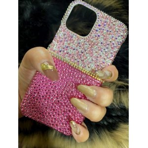 画像2: ピンクのカクテルドレス風　スマホデコケース