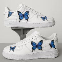 スニーカーペイント　エアフォース1　蝶　
