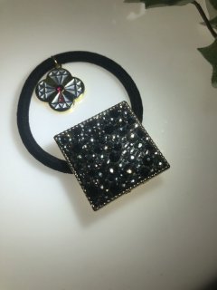 ピンク系スワロフスキーヘアゴム - オンラインデコショップ