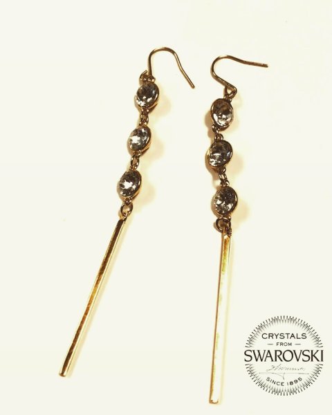 画像2: ピアス    碧い海の神話     ゴールドクリスタル (2)