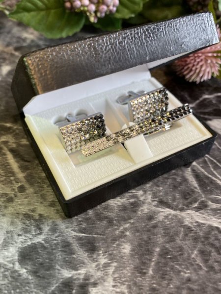 画像4: ネクタイピンとカフス グラデーション柄 (4)