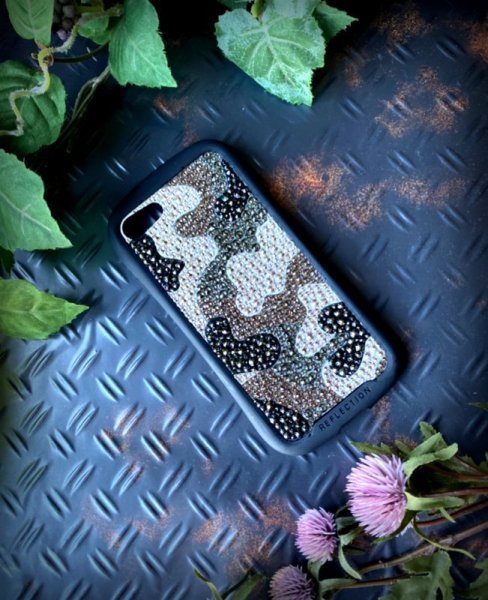 画像2: 迷彩柄　モノトーンデコケース　ハイブリッド　ハードケース (2)