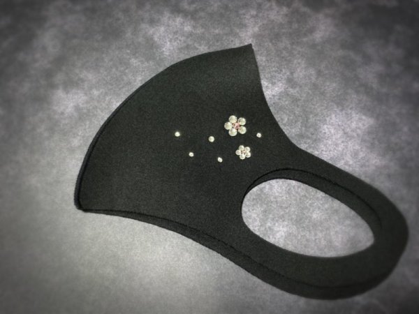 画像5: 花を散らしたキラキラマスク 1個 (5)