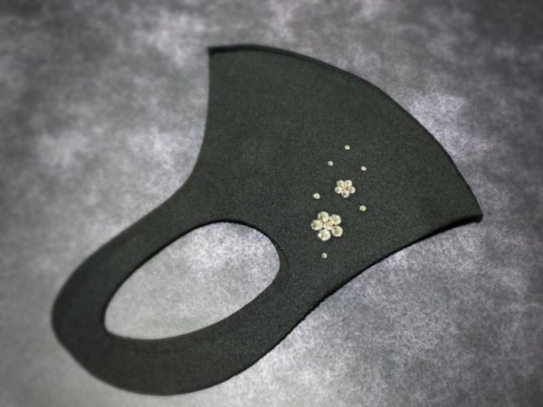 画像6: 花を散らしたキラキラマスク 1個 (6)