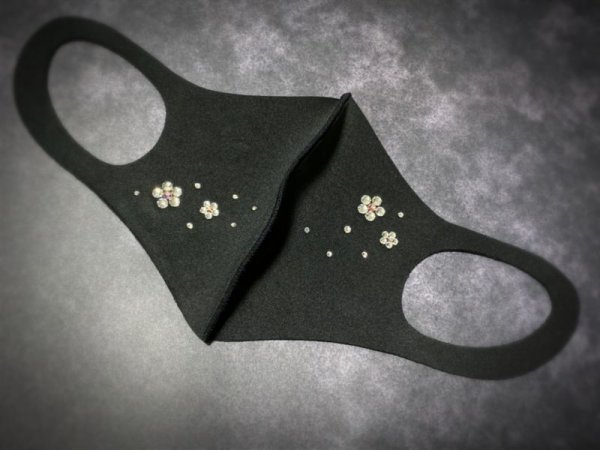 画像3: 花を散らしたキラキラマスク 1個 (3)