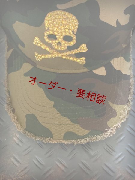 画像6: スカル迷彩キャップ ダメージキャップ トパーズ メッシュタイプ (6)