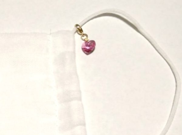 画像2: マスクジュエリー ハート スワロフスキー®︎・クリスタル (2)