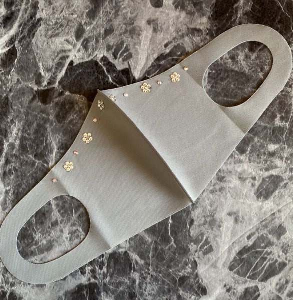 画像3: スワロフスキー エレガントフラワーデコマスク (3)