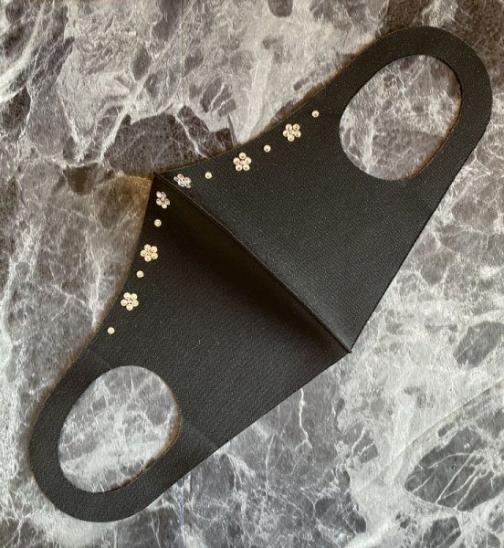 画像2: スワロフスキー エレガントフラワーデコマスク (2)