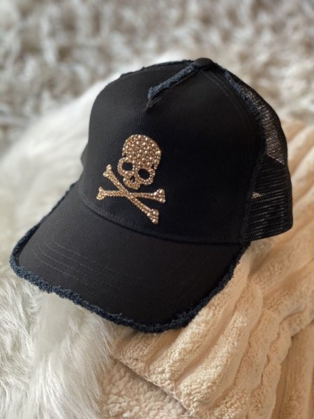 画像2: スカルキャップ ブラック クリスタルゴールデンシャドウ (2)