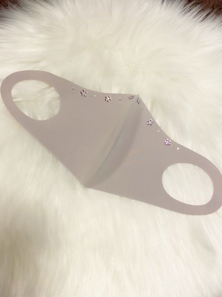 画像7: スワロフスキー エレガントフラワーデコマスク (7)