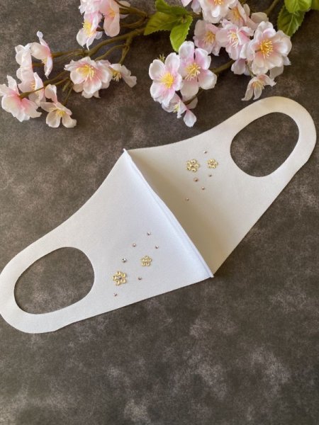 画像16: 花を散らしたキラキラマスク 1個 (16)