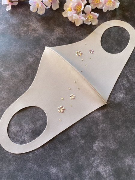 画像14: 花を散らしたキラキラマスク 1個 (14)