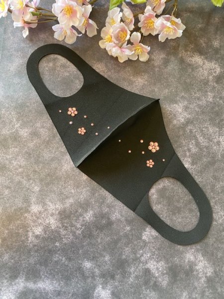 画像9: 花を散らしたキラキラマスク 1個 (9)