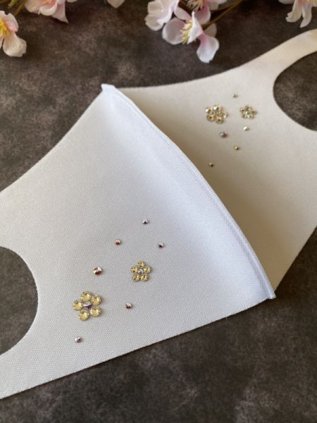 画像17: 花を散らしたキラキラマスク 1個 (17)