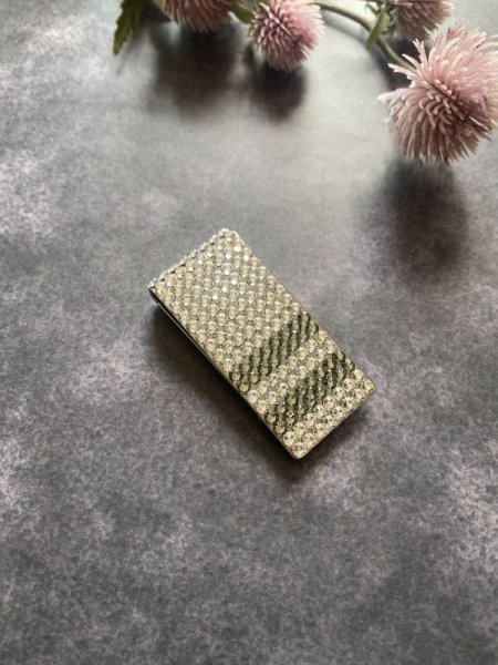 画像2: マネークリップ ボーダー クリスタルシルバー (2)