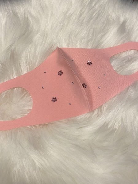 画像5: 花柄スワロフスキーデコマスク ウレタン素材 (5)