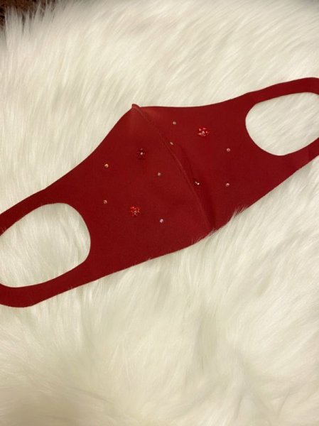 画像4: 花柄スワロフスキーデコマスク ウレタン素材 (4)