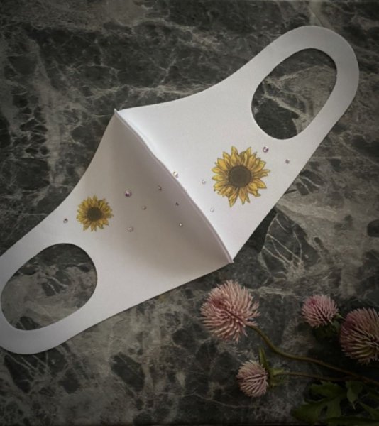 画像7: ひまわり デコマスク スワロフスキー®︎クリスタル (7)