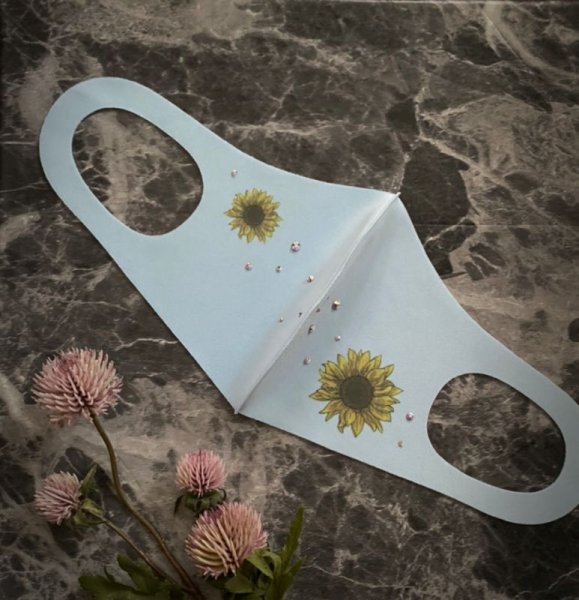 画像10: ひまわり デコマスク スワロフスキー®︎クリスタル (10)