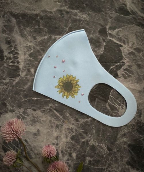 画像12: ひまわり デコマスク スワロフスキー®︎クリスタル (12)