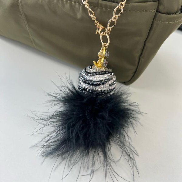 画像5: クリスタルボール ゼブラファー付き 40mm (5)