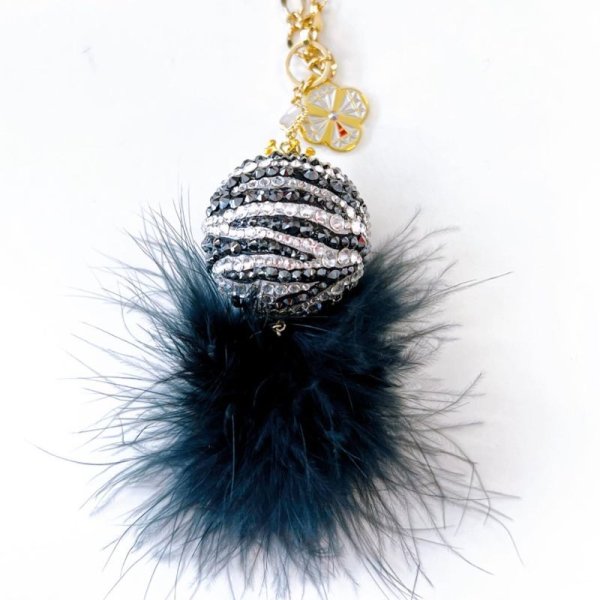 画像2: クリスタルボール ゼブラファー付き 40mm (2)