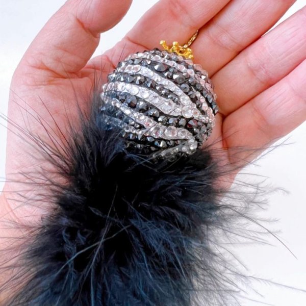 画像4: クリスタルボール ゼブラファー付き 40mm (4)