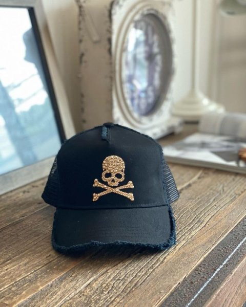 画像4: スカルキャップ ブラック クリスタルゴールデンシャドウ (4)