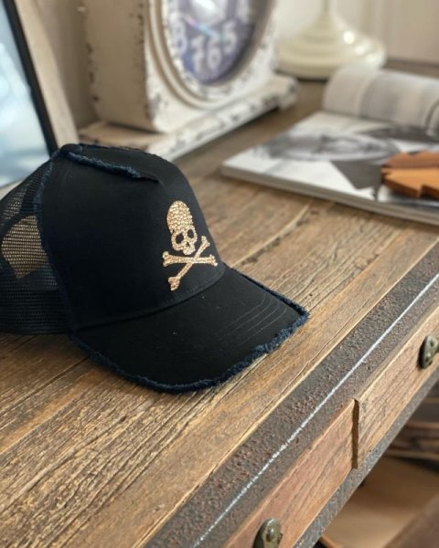 画像7: スカルキャップ ブラック クリスタルゴールデンシャドウ (7)