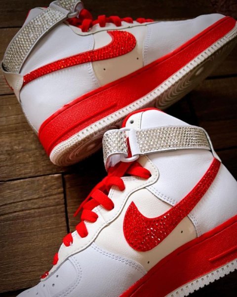 画像3: NIKEエアフォース1 ハイカット  シューズお持ち込み ガラスストーン (3)