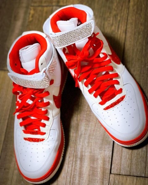 画像6: NIKEエアフォース1 ハイカット  シューズお持ち込み ガラスストーン (6)