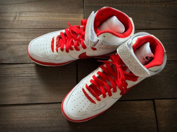 画像4: NIKEエアフォース1 ハイカット  シューズお持ち込み ガラスストーン (4)