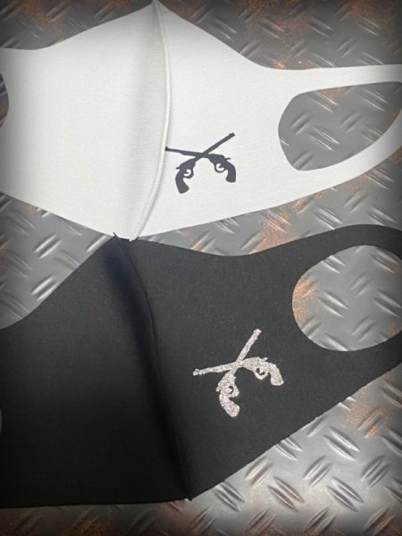 画像4: ピストル プリントマスクMサイズ (デコレーション無し)ウレタンマスク (4)