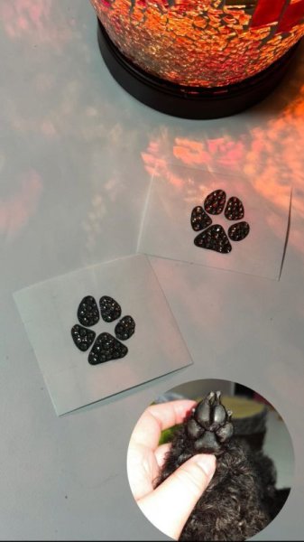 画像2: デコシール 肉球、手形、足型 3cm〜   スワロフスキー®︎・クリスタル使用 (2)