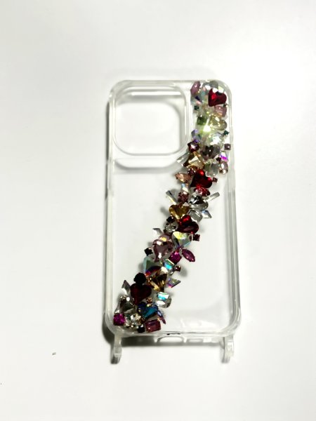 画像4: Celestia Amour(セレスティア・アムール) — 天の愛、ひとすじの輝き — ガラスビジューのジュエリースマホケース (4)