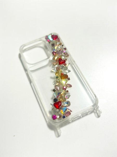 画像3: Celestia Amour(セレスティア・アムール) — 天の愛、ひとすじの輝き — ガラスビジューのジュエリースマホケース (3)